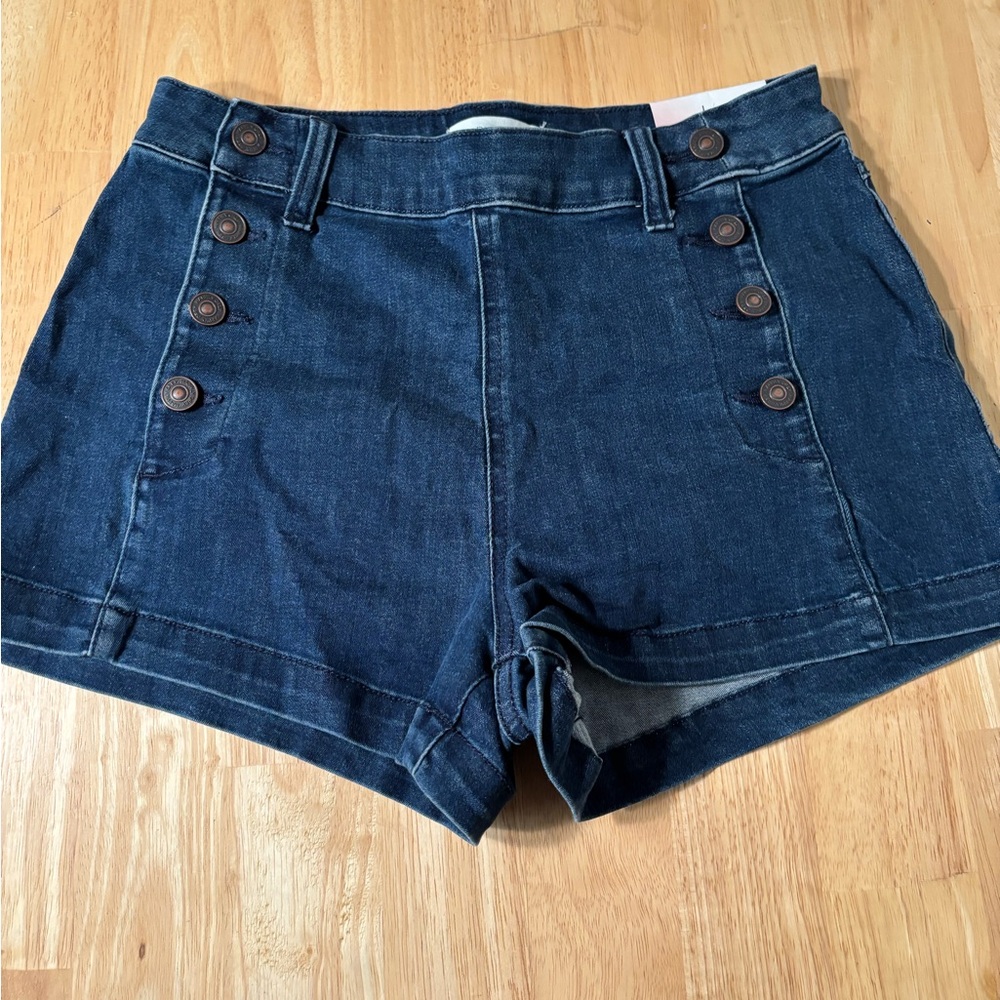 Happily Grey Women's Denim Button-Front Shorts NWT
